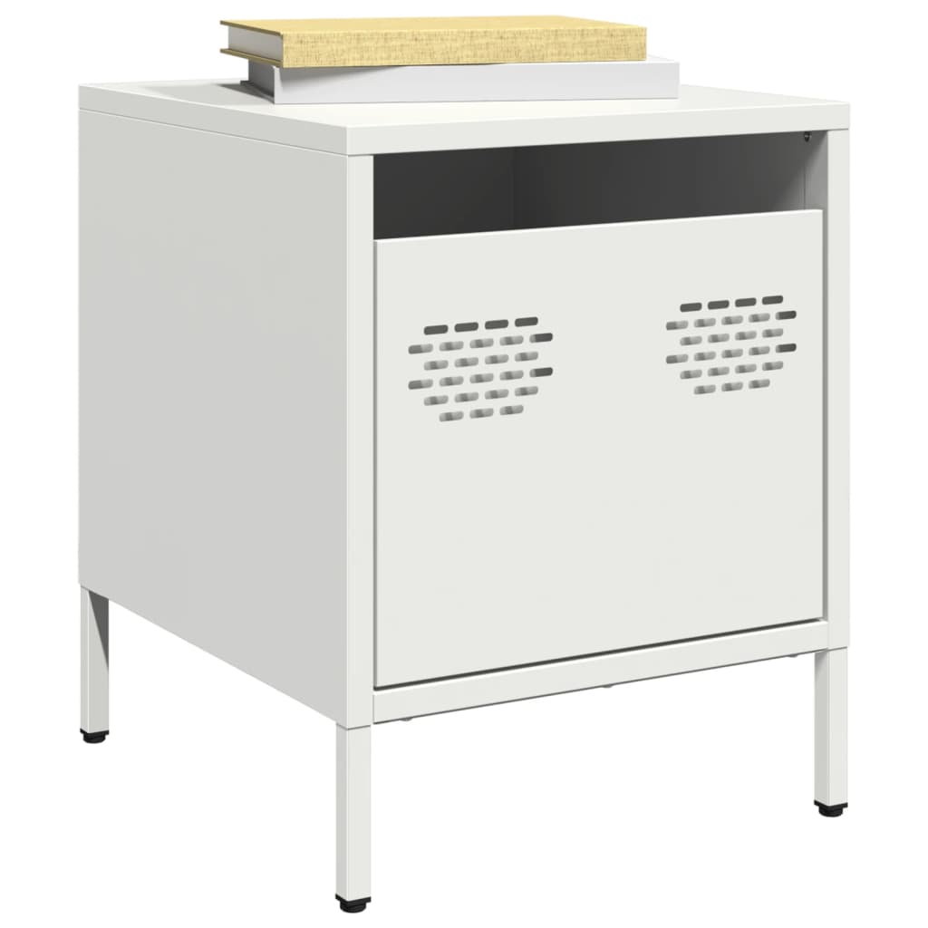 Tables de chevet 2 pcs. Blanc 35x39x43,5 cm en acier
