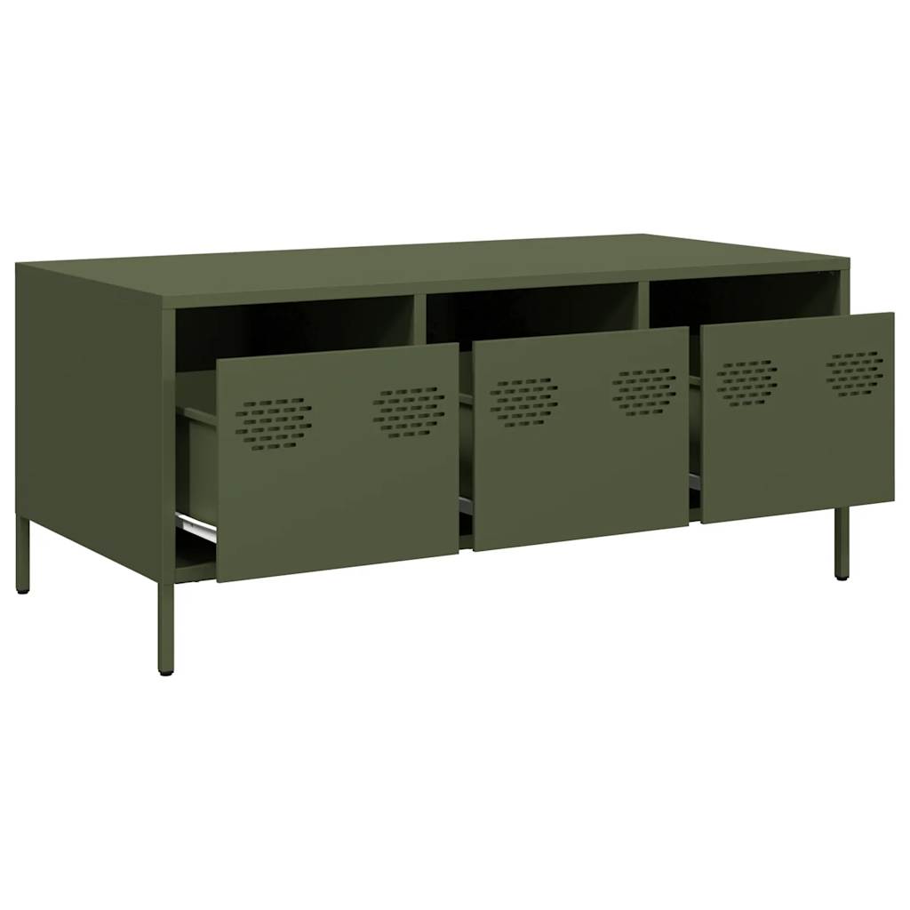 Coffee Table Olive Green 101.5x50x43.5 cm Cold-rolled steel