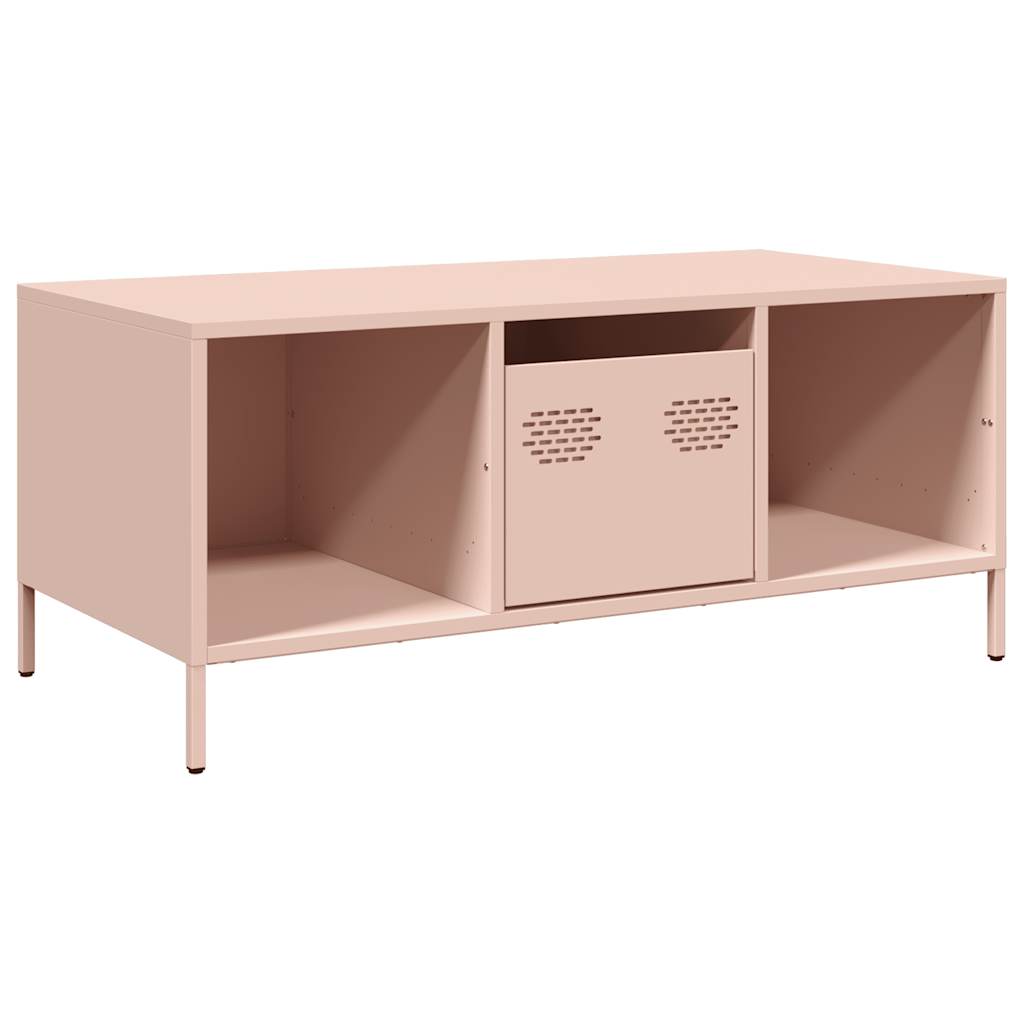 Coffee Table Pink 101.5x50x43.5 cm Cold-rolled steel