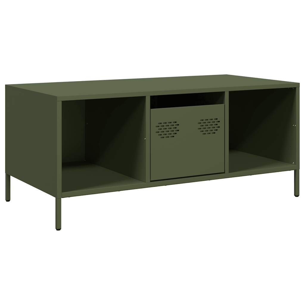 Coffee Table Olive Green 101.5x50x43.5 cm Cold-rolled steel