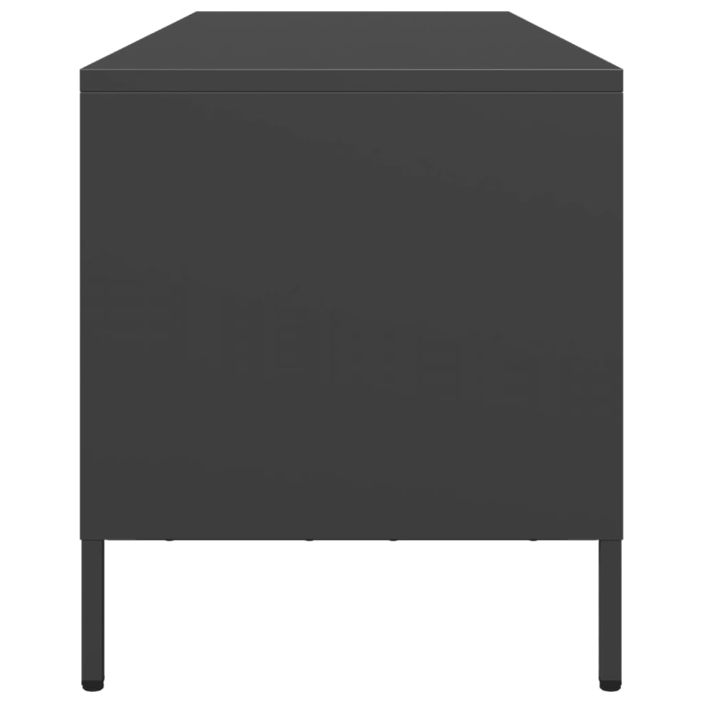 Meuble TV noir 135x39x43,5 cm en acier laminé à froid