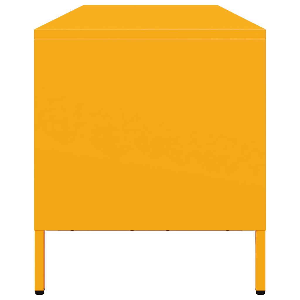 Meuble TV jaune moutarde 135x39x43,5 cm Acier laminé à froid
