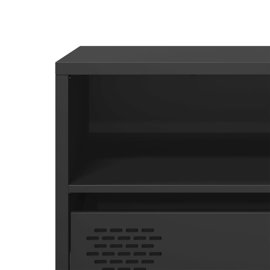 Meuble TV noir 135x39x43,5 cm en acier laminé à froid