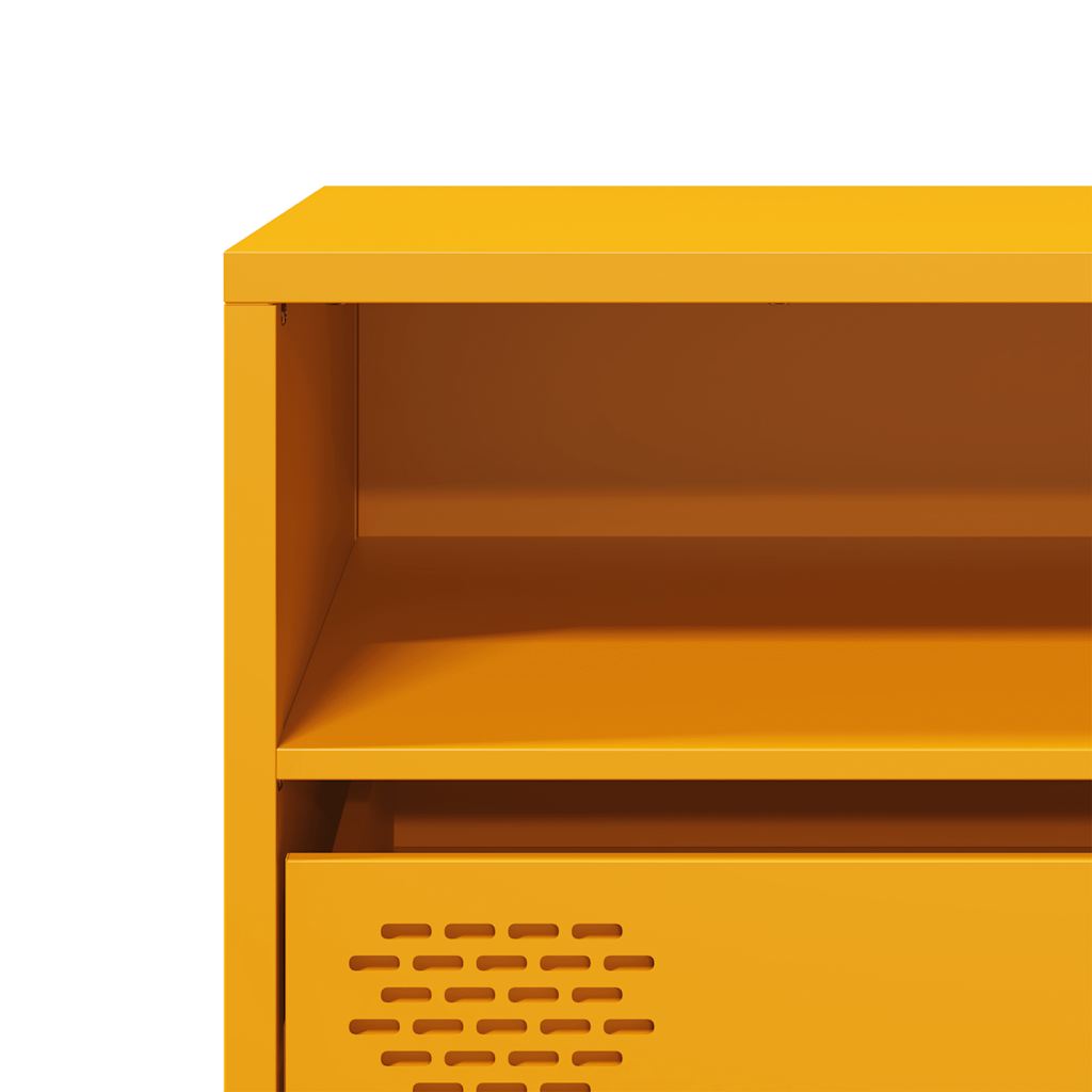 Meuble TV jaune moutarde 135x39x43,5 cm Acier laminé à froid