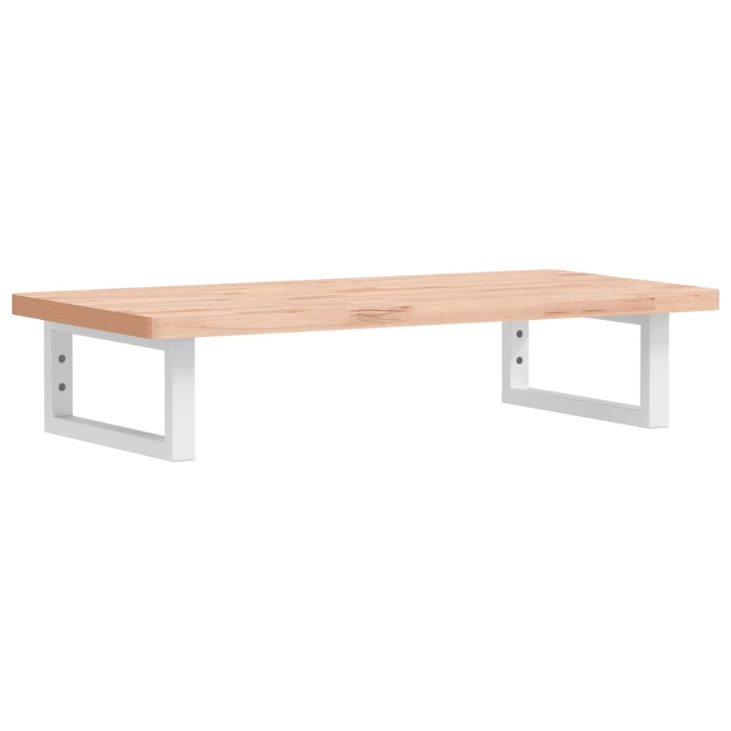 Washbasin shelf wall-mounted steel and solid beech wood