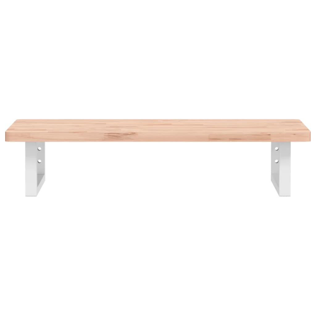 Washbasin shelf wall-mounted steel and solid beech wood