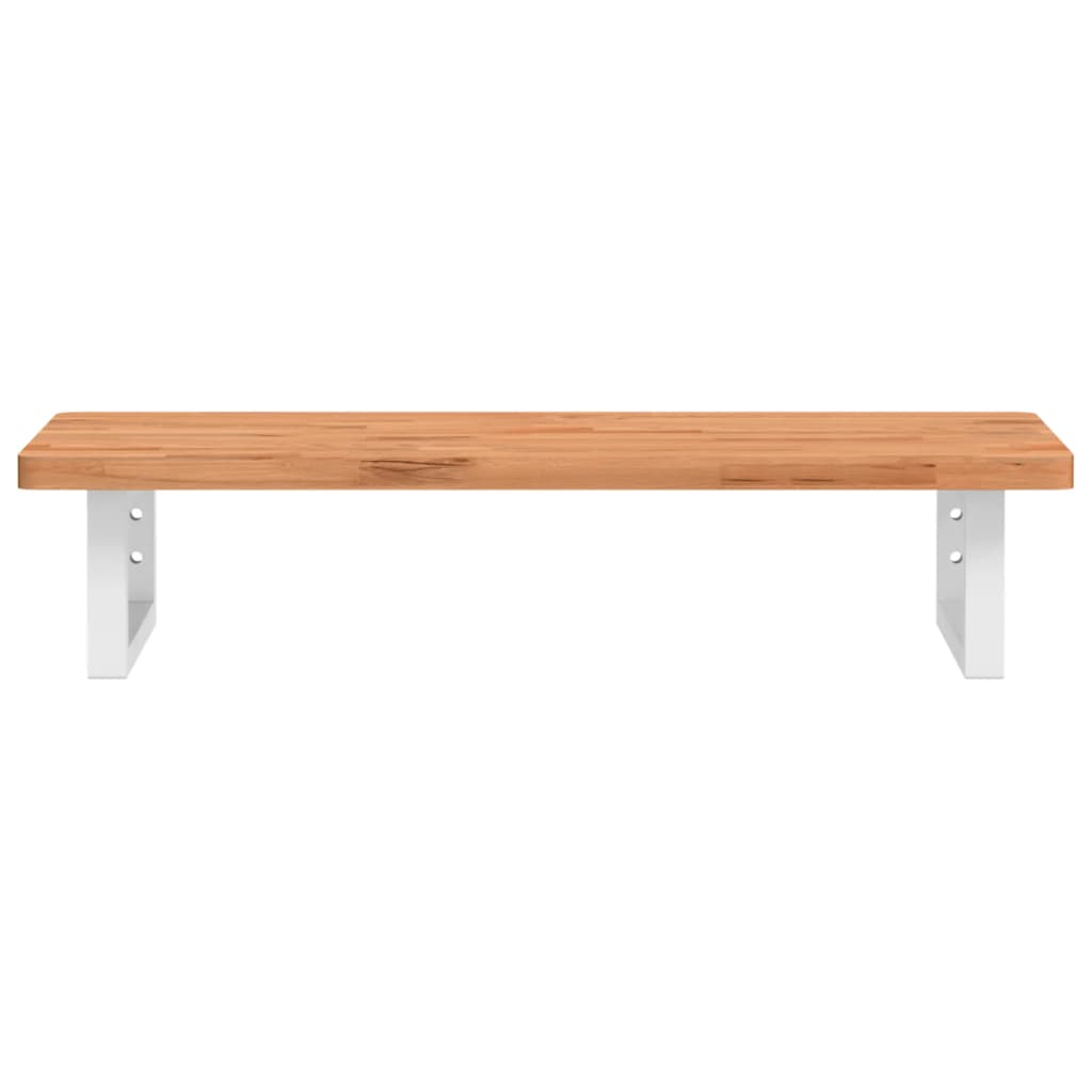 Waschbeckenregal Wandmontage Stahl und Massivholz Buche