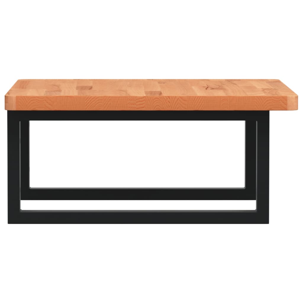 Washbasin shelf wall-mounted steel and solid beech wood