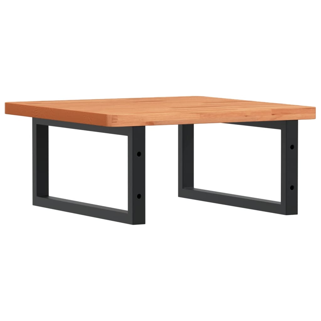 Washbasin shelf wall-mounted steel and solid beech wood
