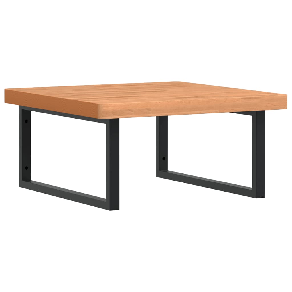 Washbasin shelf wall-mounted steel and solid beech wood