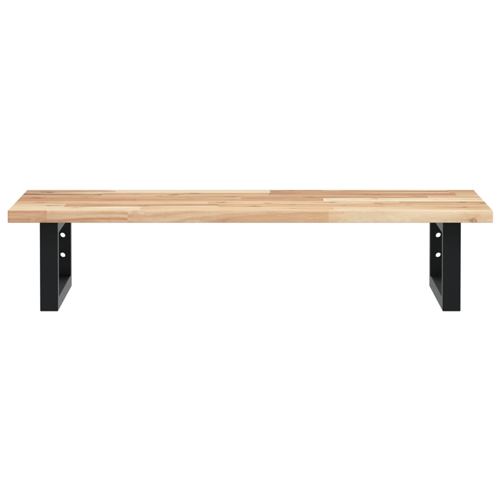 Waschbeckenregal Wandmontage Stahl und Akazienholz