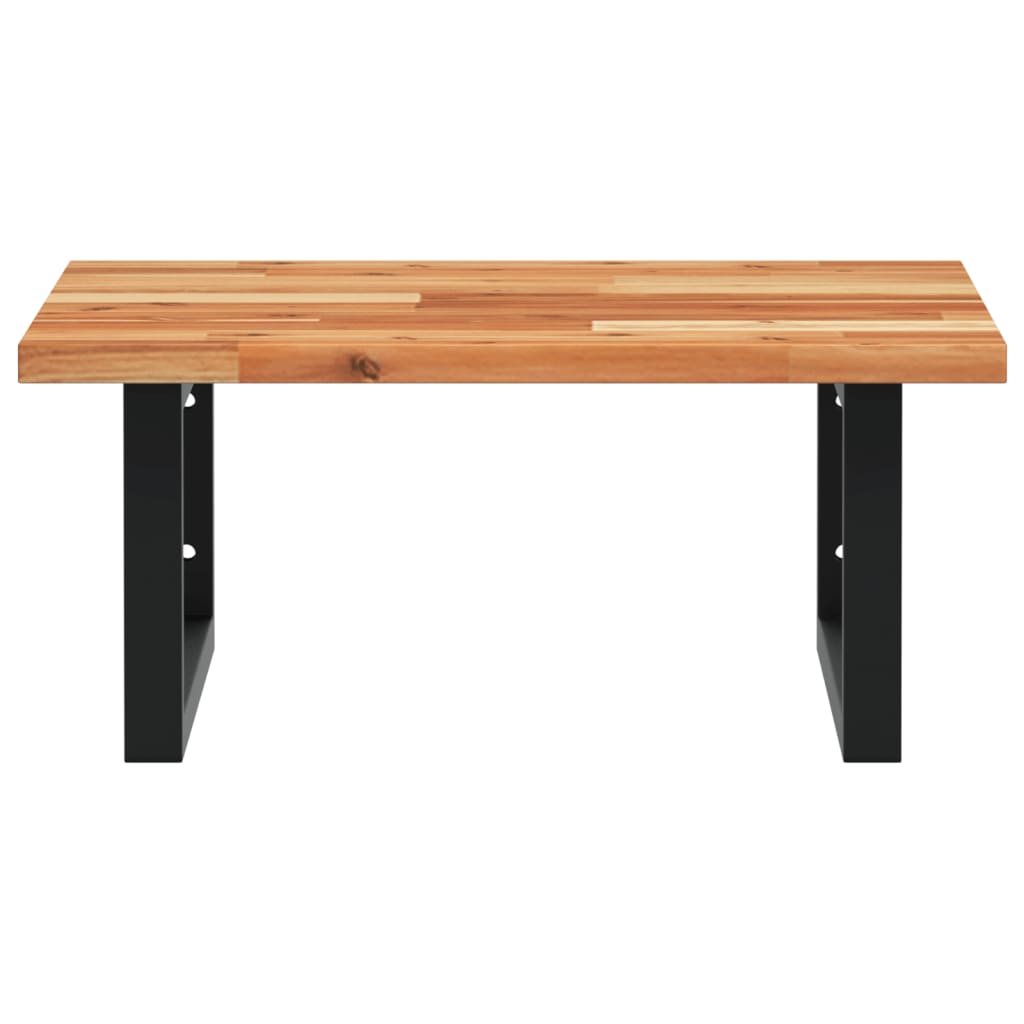Waschbeckenregal Wandmontage Stahl und Akazienholz