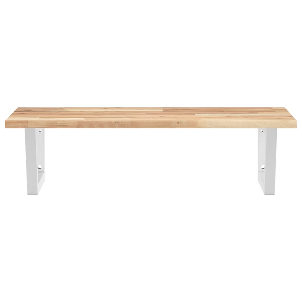 Waschbeckenregal Wandmontage Stahl und Akazienholz