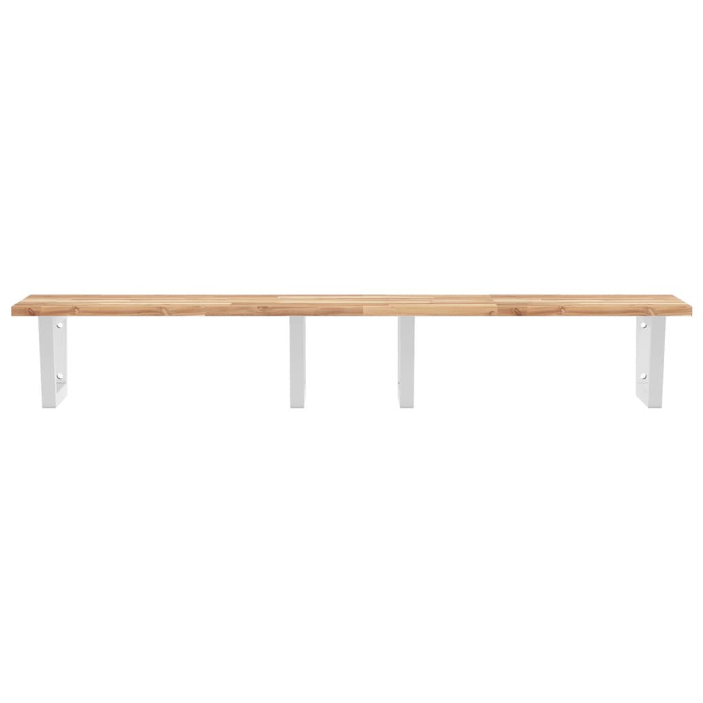 Waschbeckenregal Wandmontage Stahl und Akazienholz