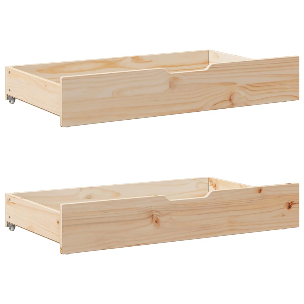 Children's bed with drawers 90x200 cm solid pine wood