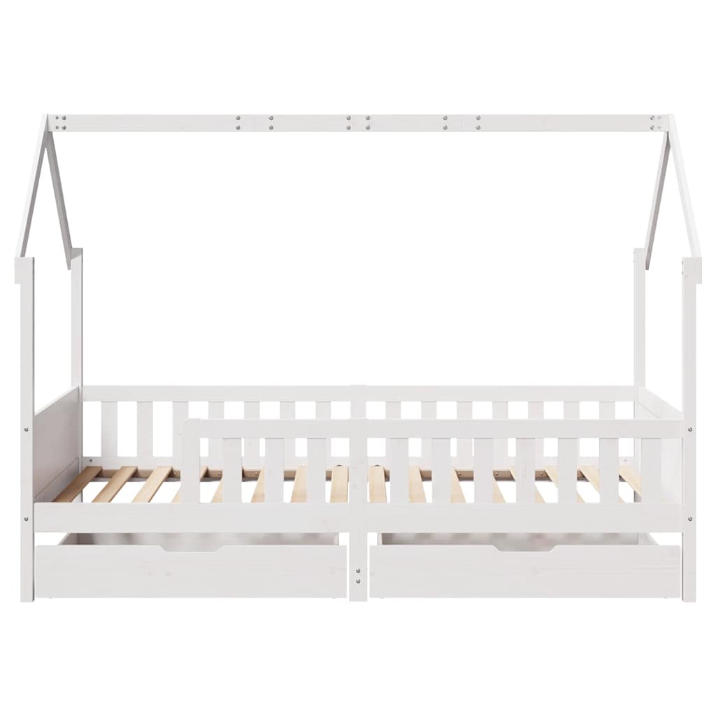 Children's bed with drawers 90x200 cm solid pine wood