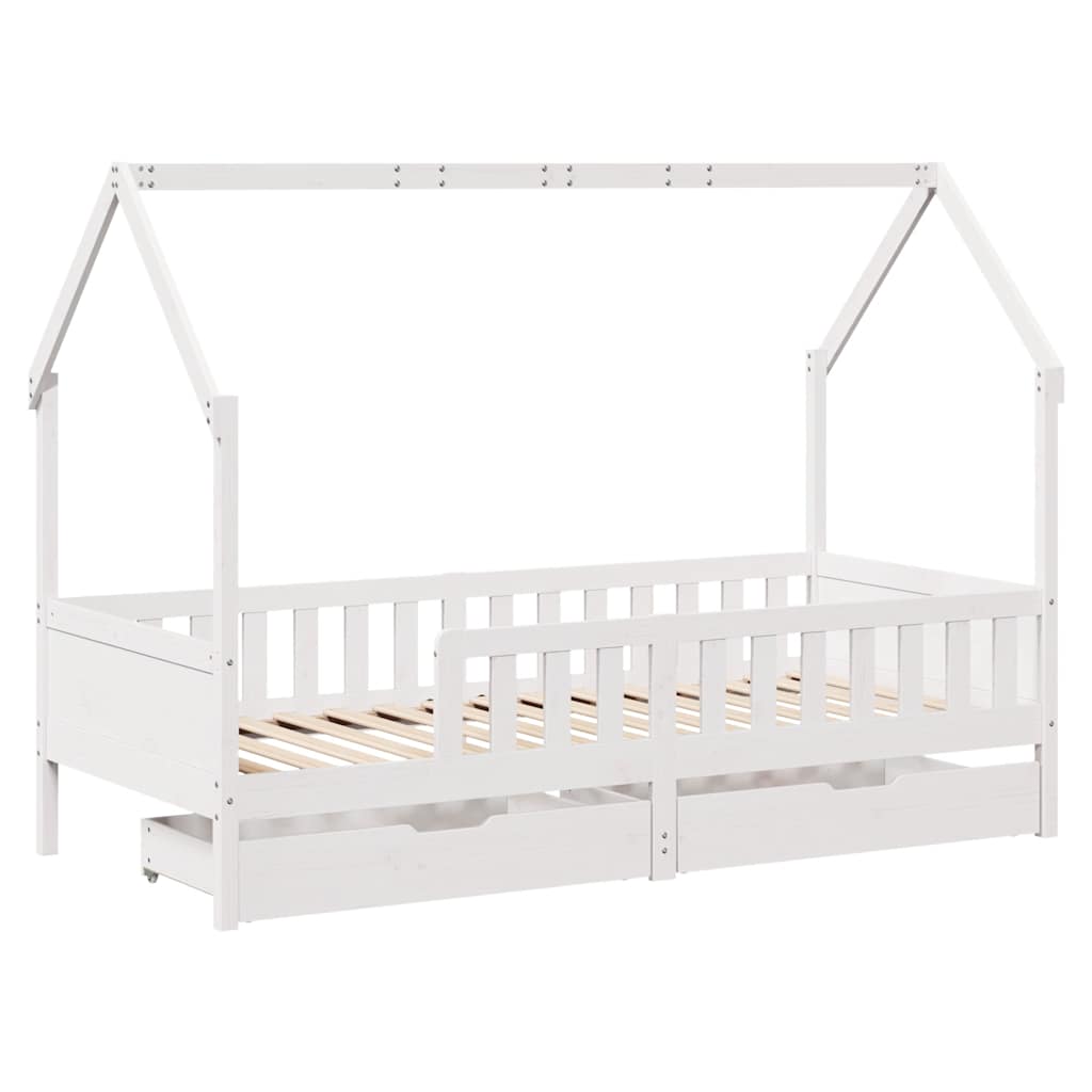 Children's bed with drawers 90x190 cm solid pine wood