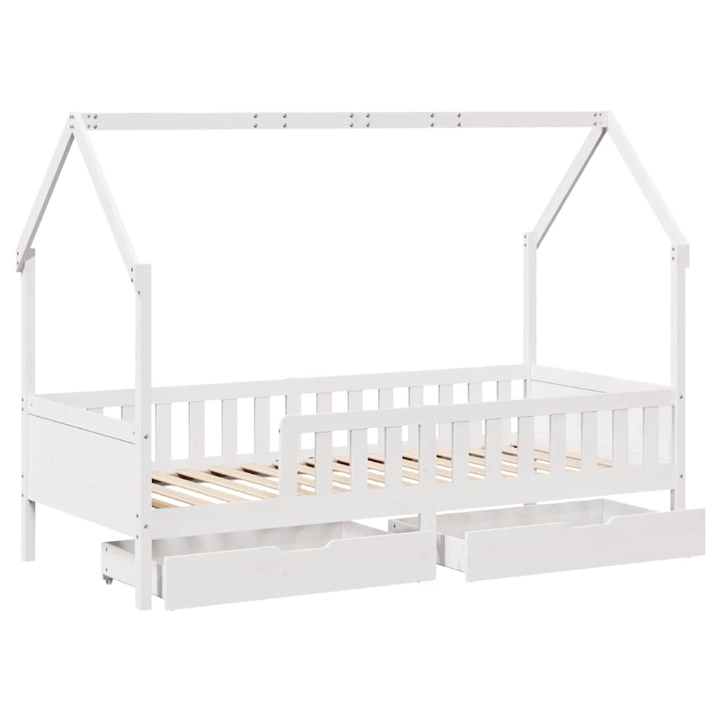 Children's bed with drawers 90x190 cm solid pine wood
