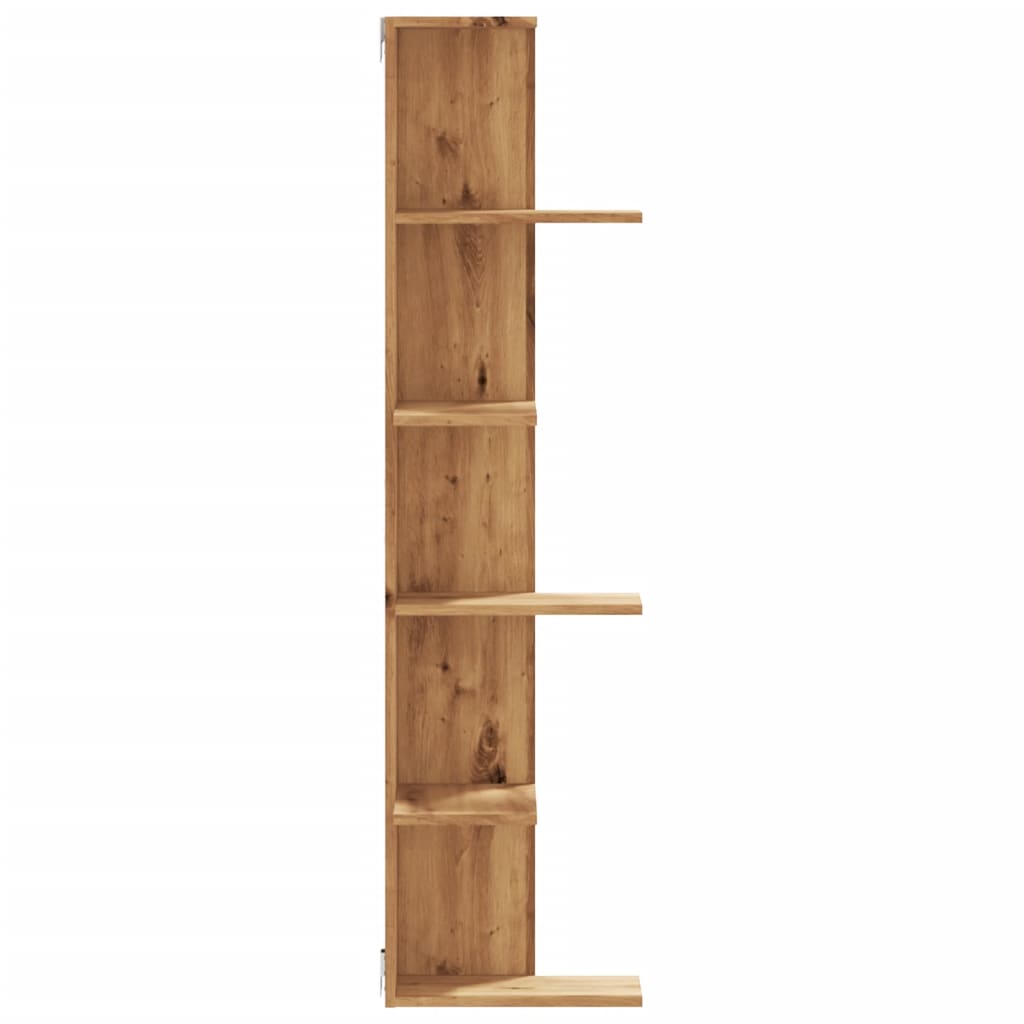 Etagère d'angle murale Chêne artisanal 36,5x36,5x140 cm matière bois