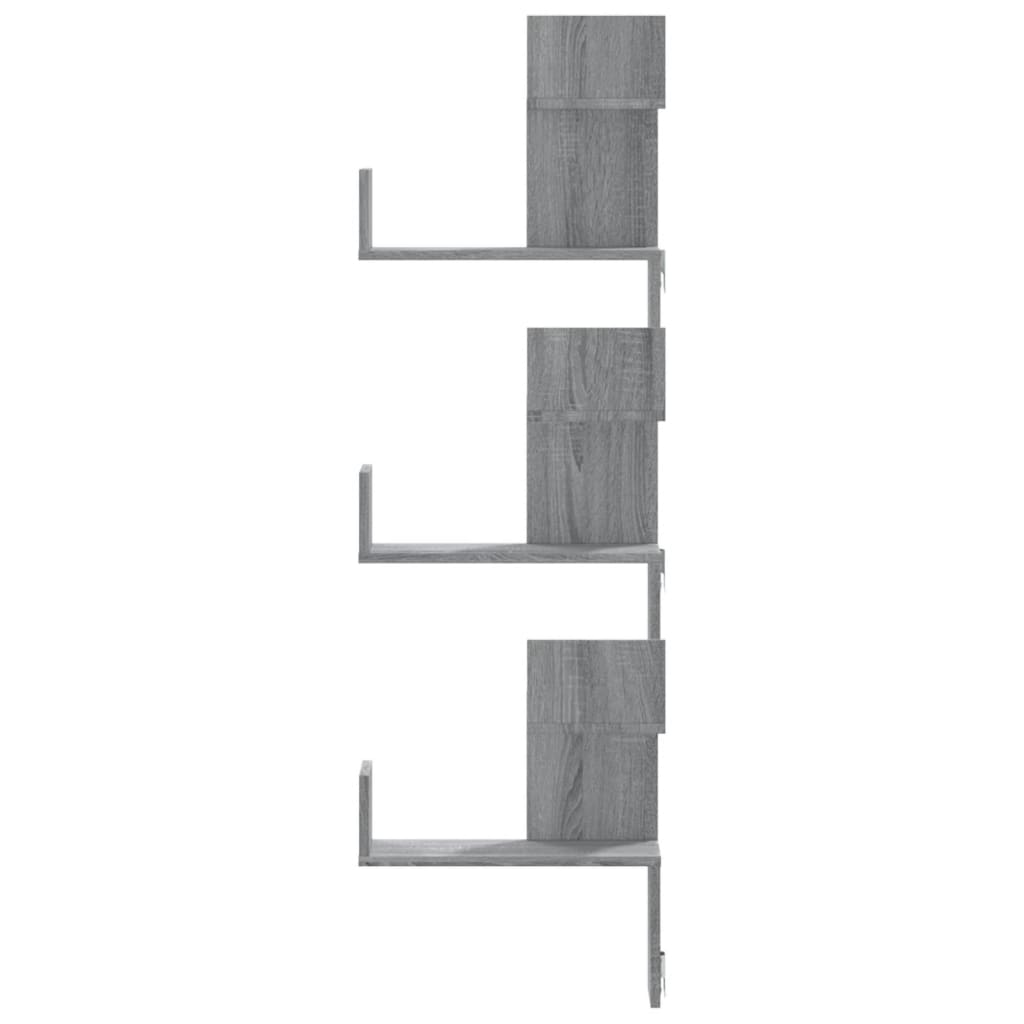 Wall Corner Shelf Gray Sonoma 45x45x147 cm Wood Material