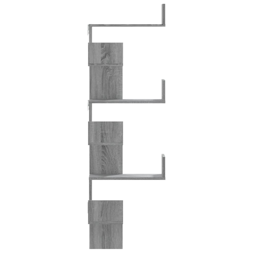 Wall Corner Shelf Gray Sonoma 45x45x147 cm Wood Material