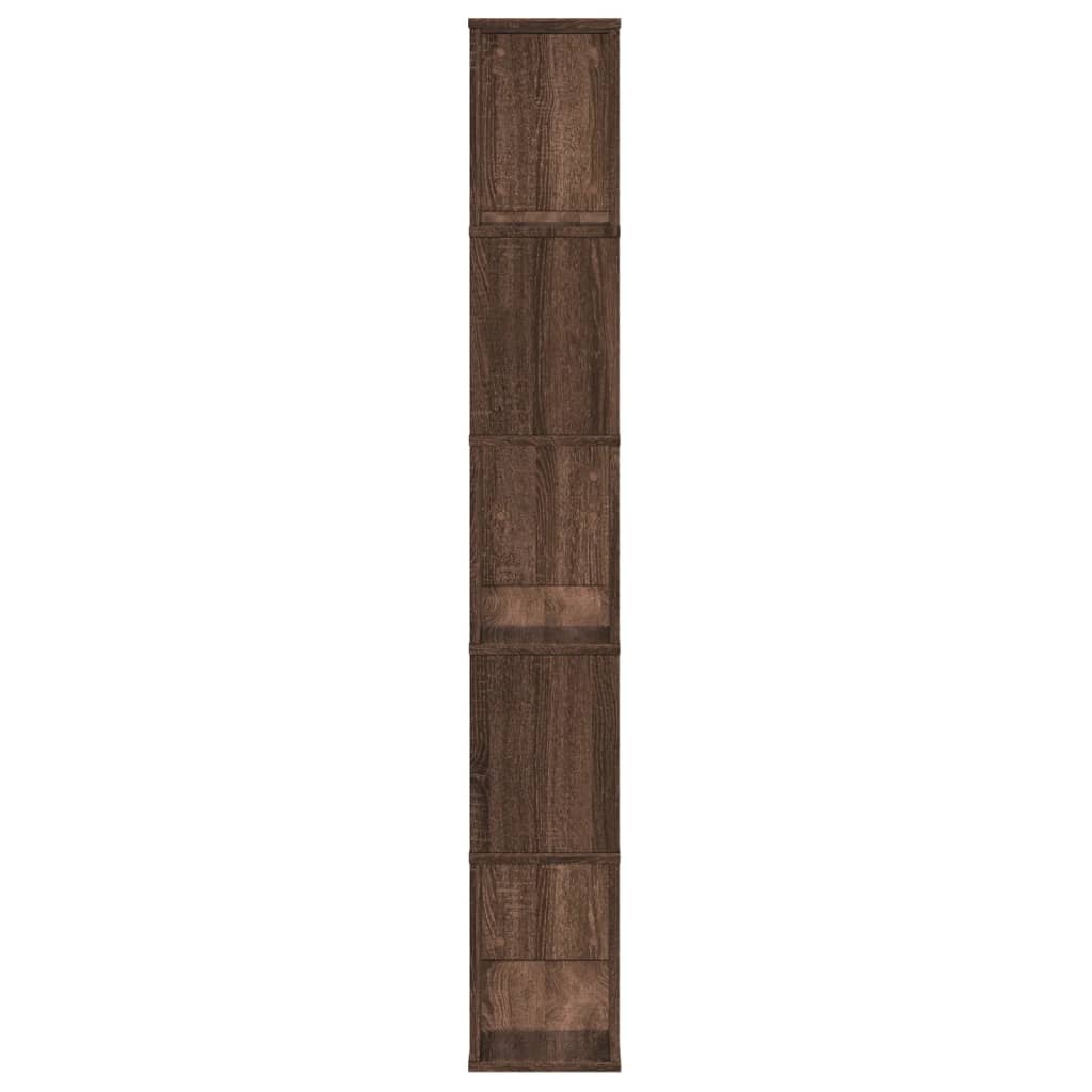Bibliothèque 5 étagères aspect chêne 80,5x23,5x162,5 matériau bois