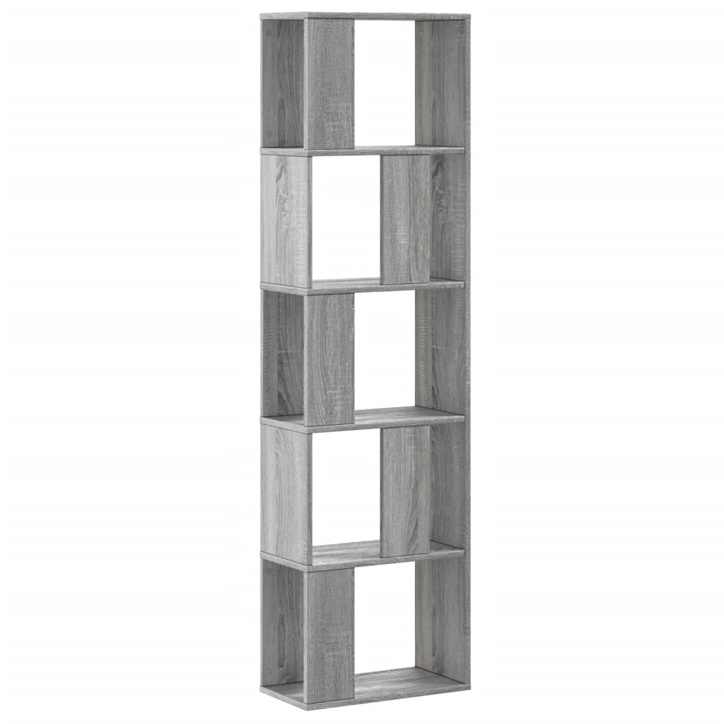 Bibliothèque 5 étagères Sonoma gris 45x23,5x162,5 cm matériau bois