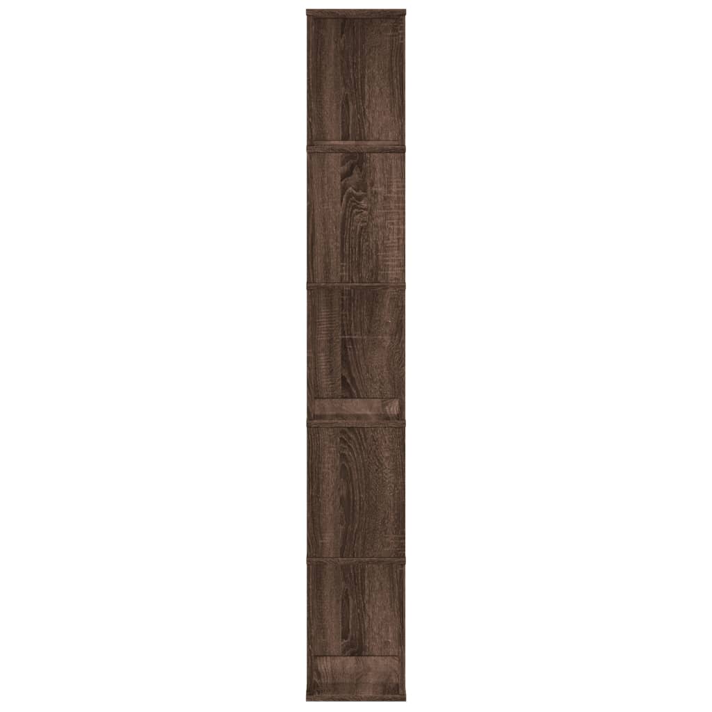 Bookcase 5 Shelves Brown Oak Look 45x23.5x162.5 cm