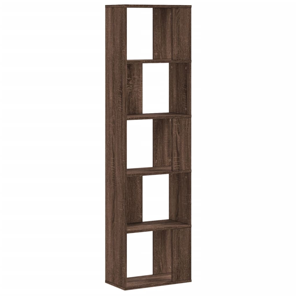 Bookcase 5 Shelves Brown Oak Look 45x23.5x162.5 cm