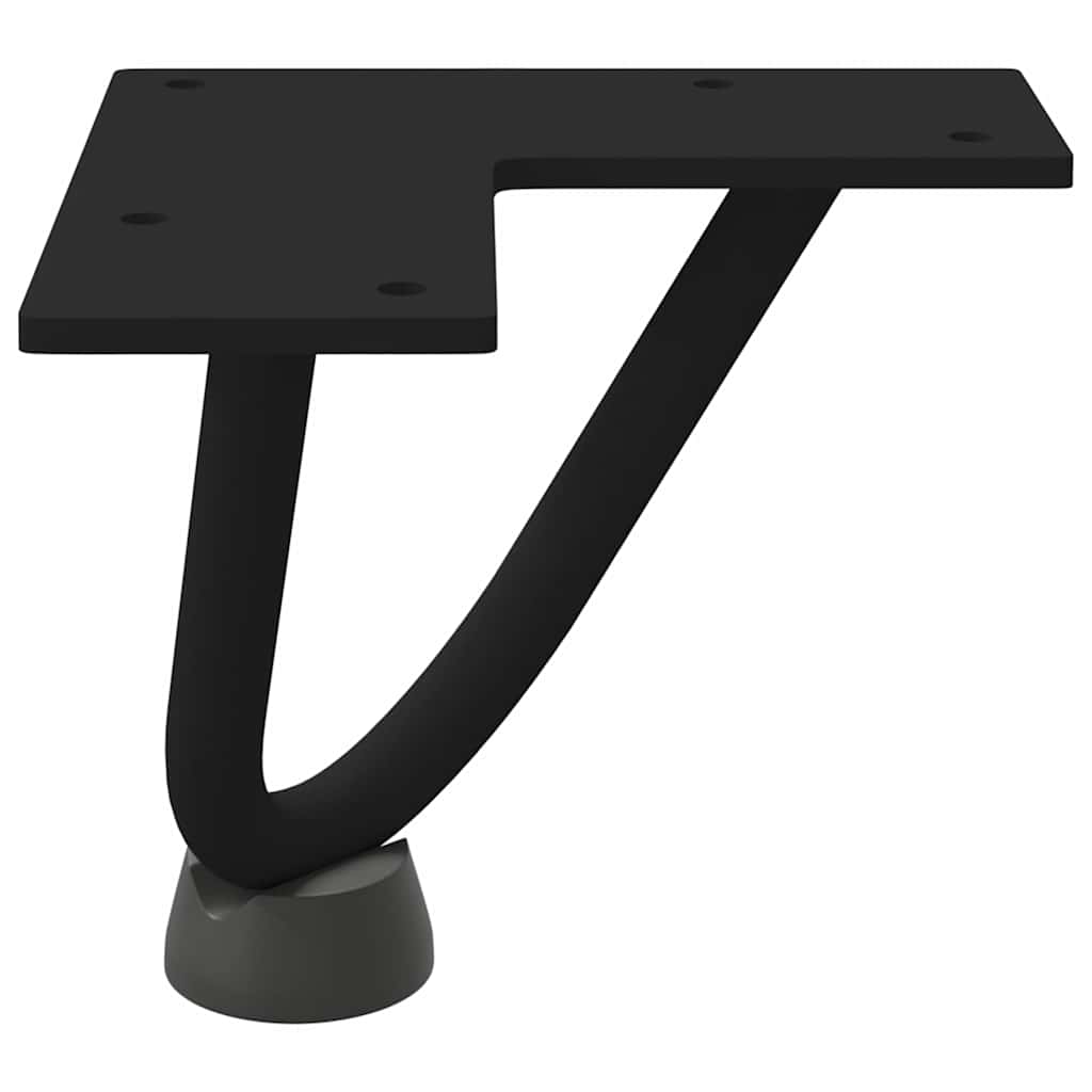 Pieds en épingle à cheveux pour table basse, 4 pièces, noir, 10 cm, acier massif