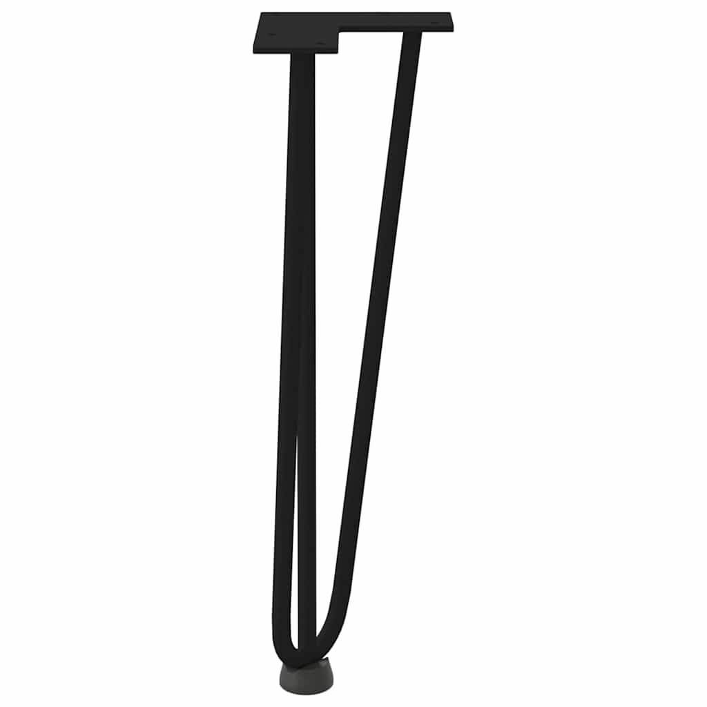 Pieds en épingle à cheveux pour table basse, 4 pièces, noir, 42 cm, acier massif