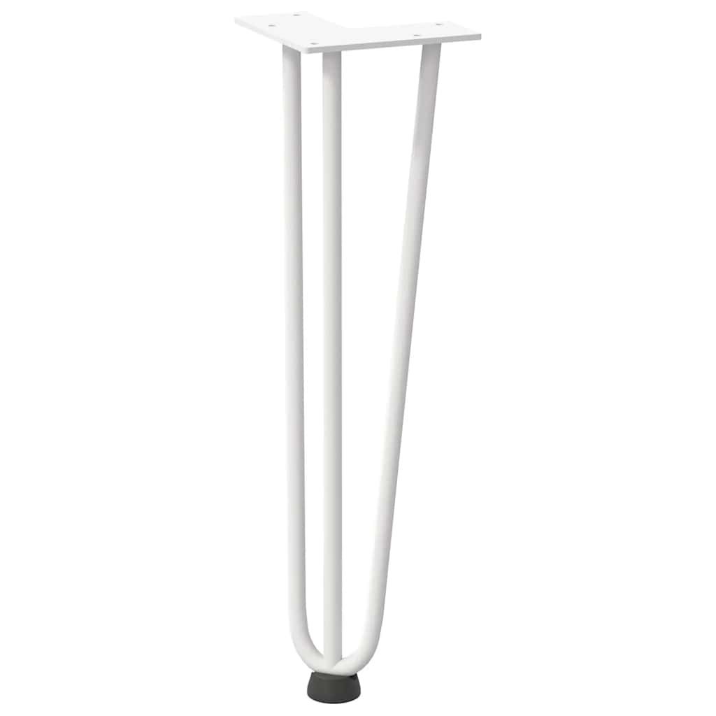 Pieds épingles à cheveux pour table basse, 4 pièces, blanc, 42 cm, acier massif
