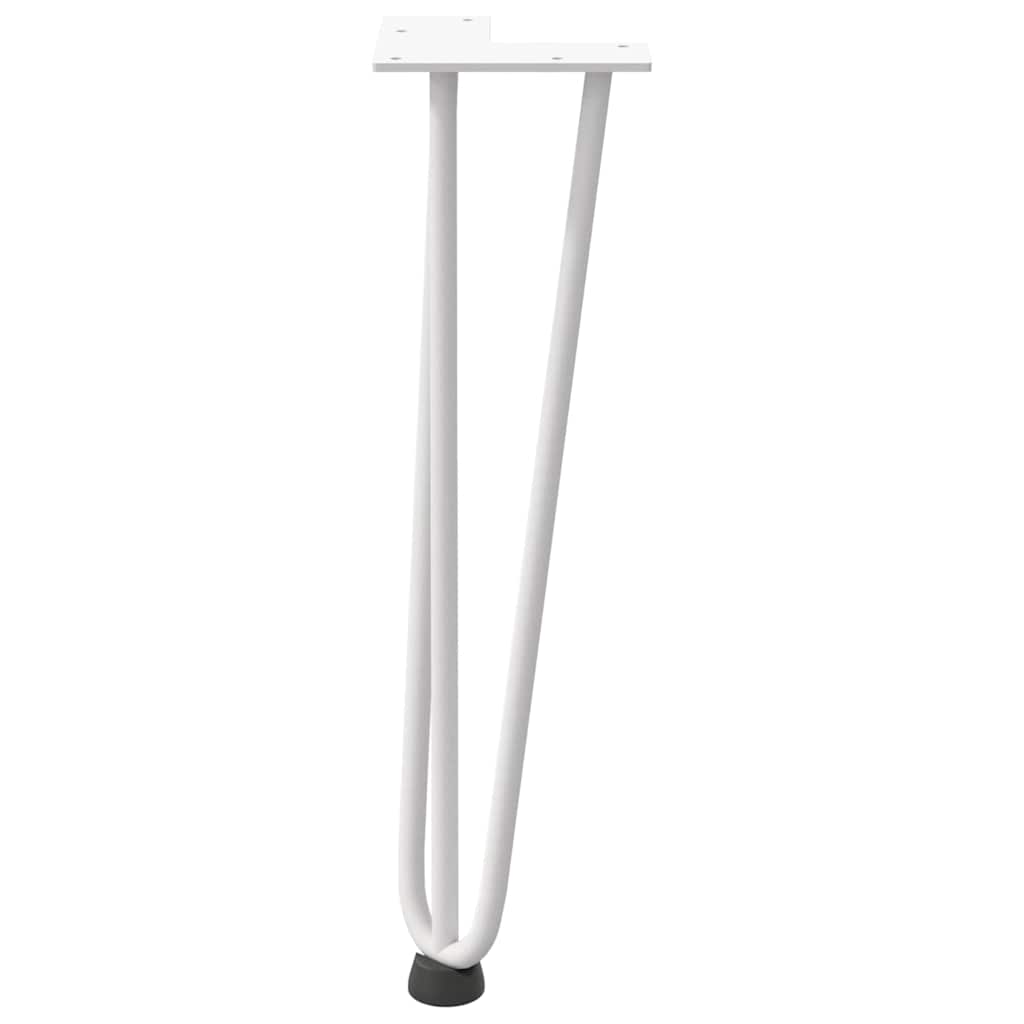 Pieds épingles à cheveux pour table basse, 4 pièces, blanc, 42 cm, acier massif
