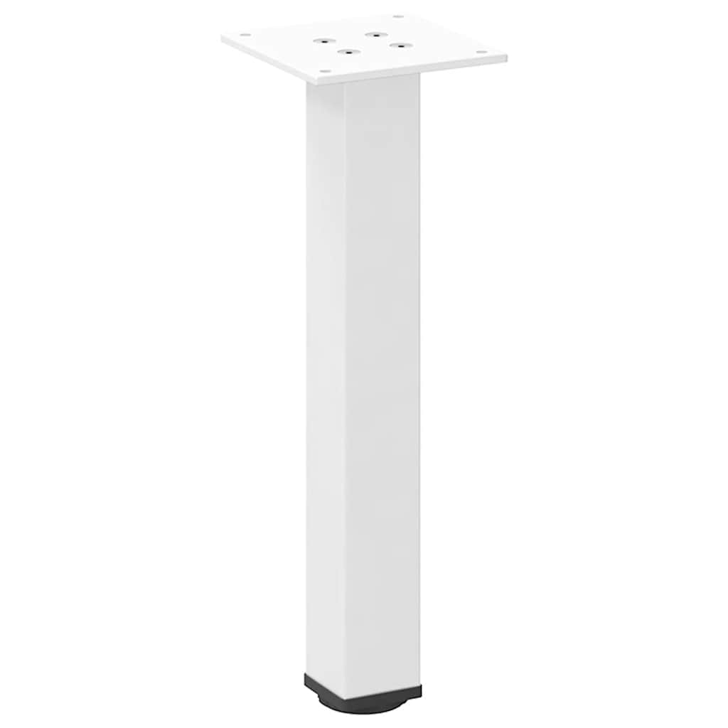 Pieds de table basse, 4 pièces, acier, blanc, 42-44 cm