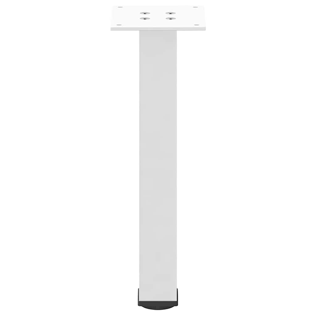 Pieds de table basse, 4 pièces, acier, blanc, 42-44 cm