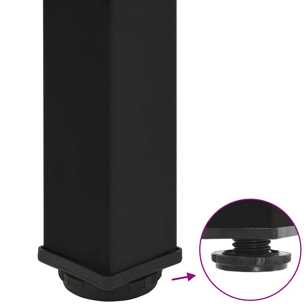 Pieds de table basse en acier noir, 4 pièces, 30-32 cm