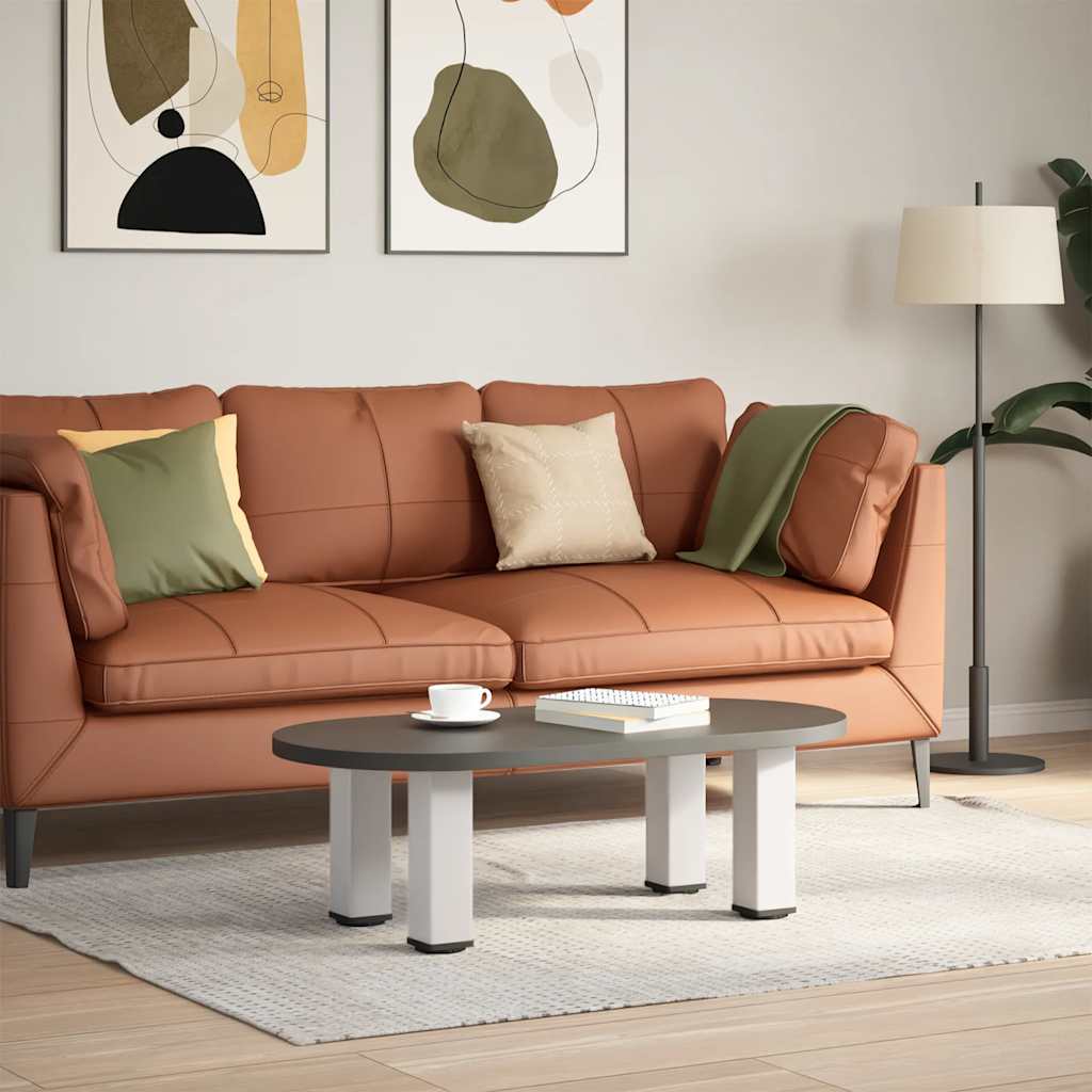 Pieds de table basse, 4 pièces, acier blanc, 30-32 cm