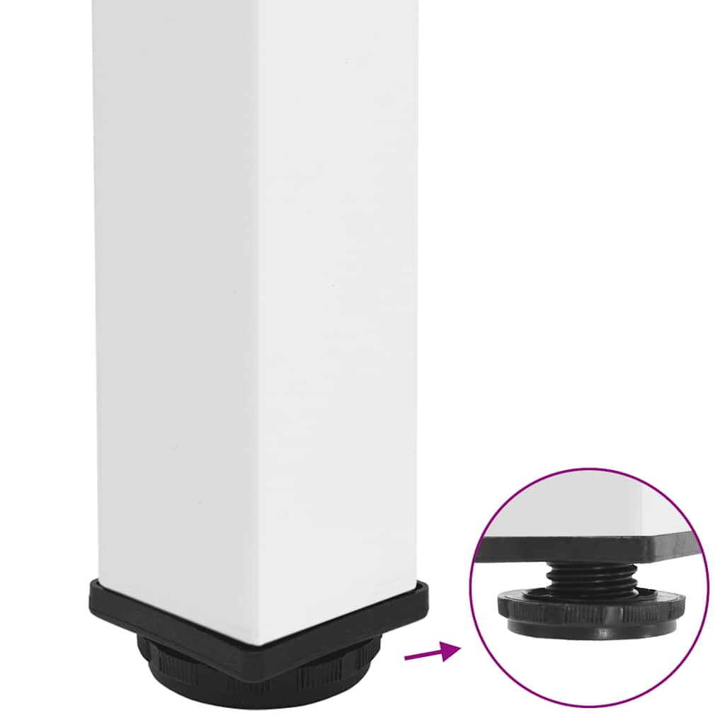 Pieds de table basse, 4 pièces, acier blanc, 30-32 cm
