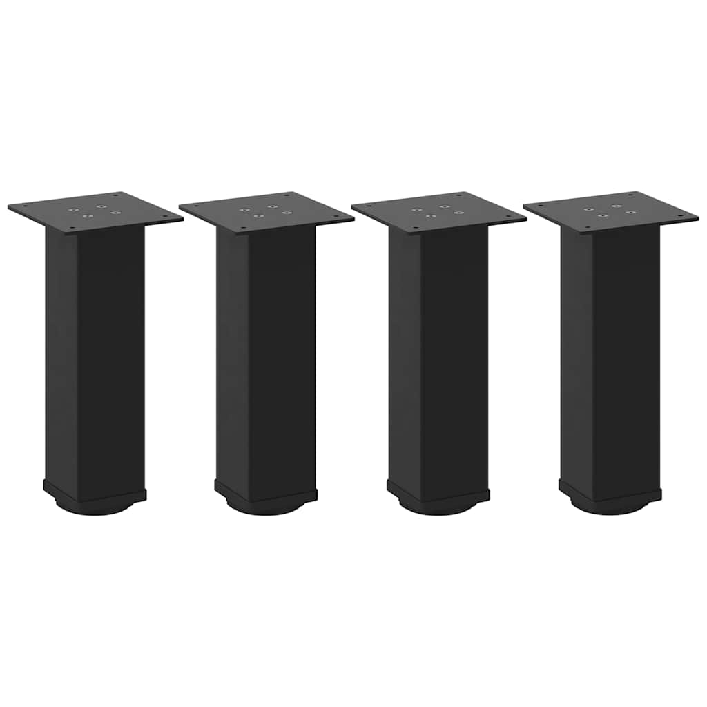 Pieds de table basse en acier noir, 4 pièces, 42-44 cm