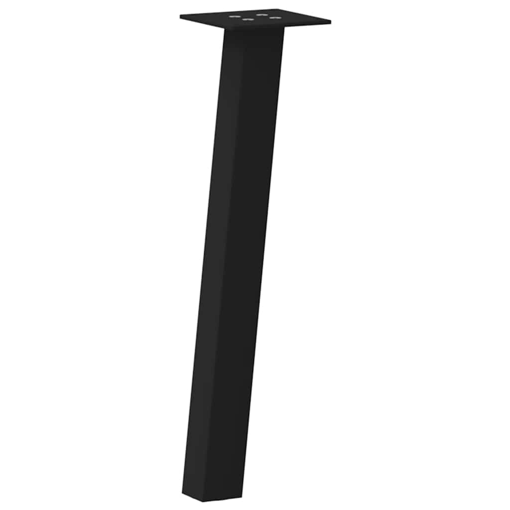 Pieds de table basse, 4 pièces, acier noir, 30 cm