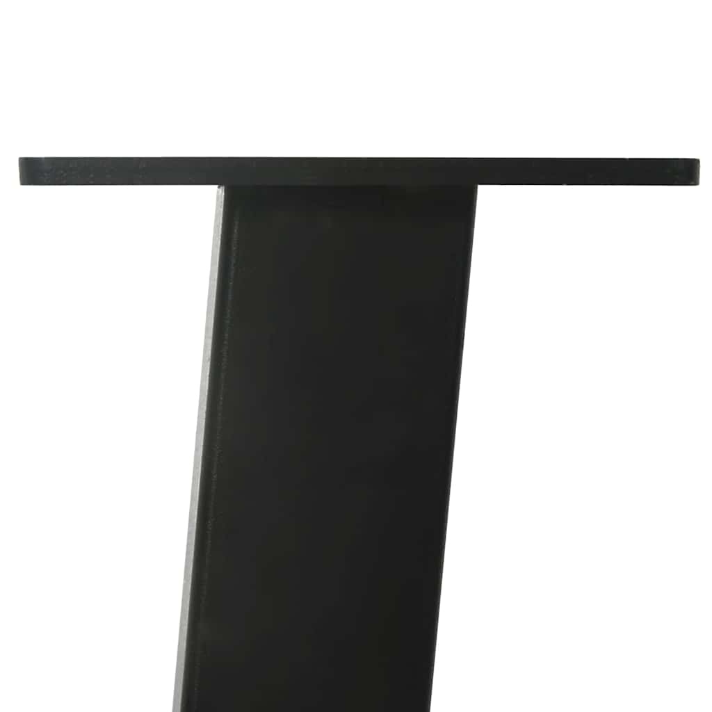 Pieds de table basse, 4 pièces, acier noir, 30 cm