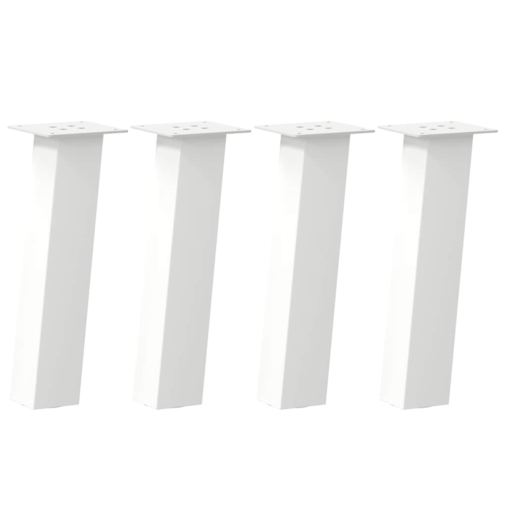 Pieds de table basse, 4 pièces, acier blanc, 30 cm