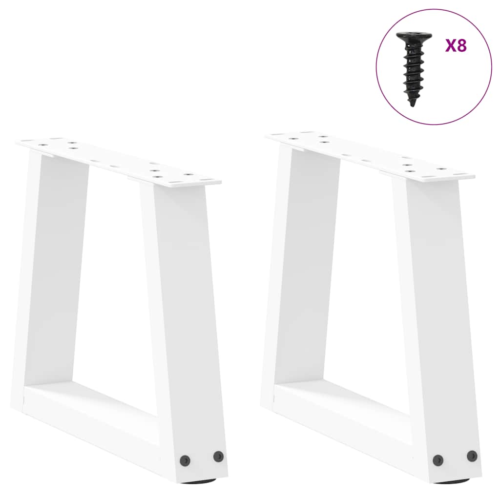 Pieds de table basse en V, 2 pièces, blanc, 30 x (30-31,3) cm, acier