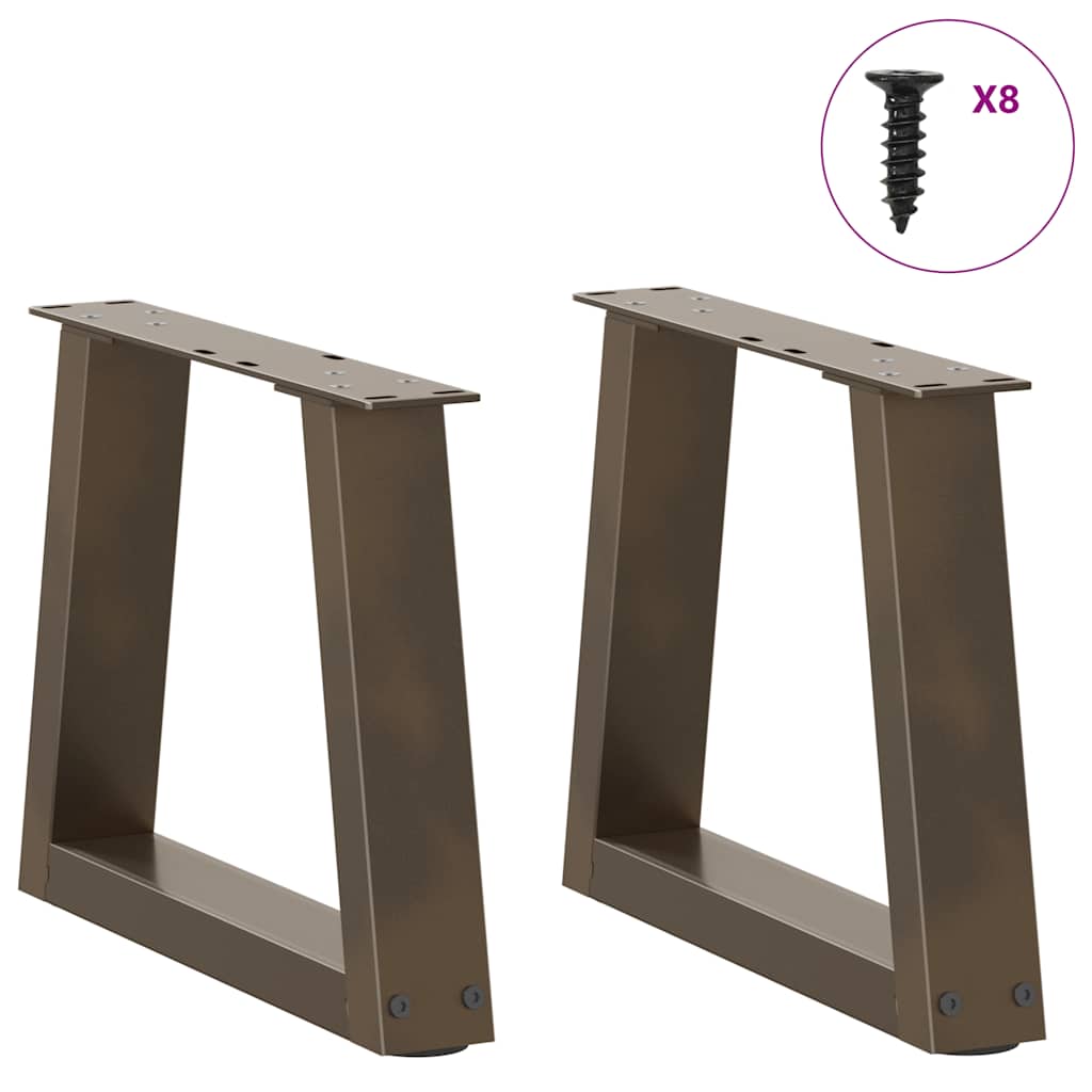 Pieds de table basse en V, 2 pièces, acier naturel, 30 x (30-31,3) cm