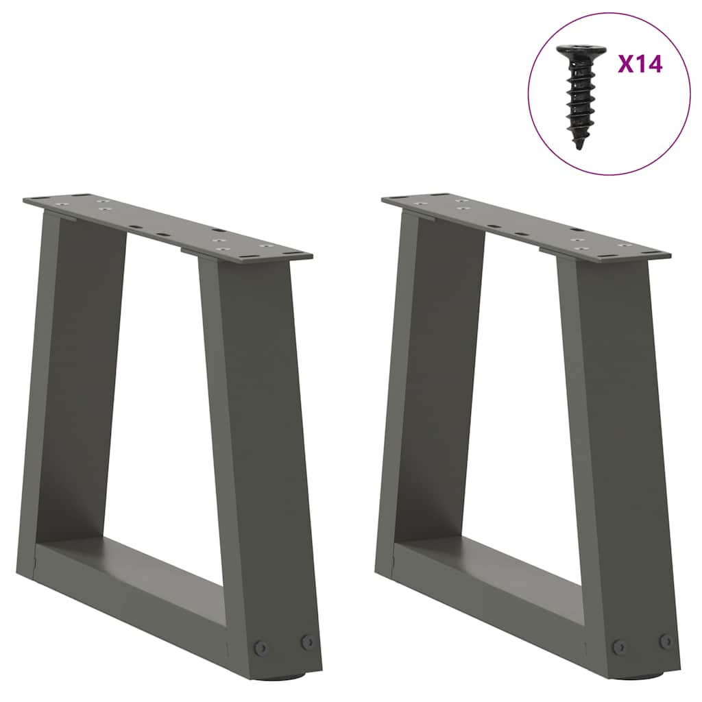 Pieds de table basse en V, 2 pièces, anthracite, 40 x (30-31,3) cm, acier