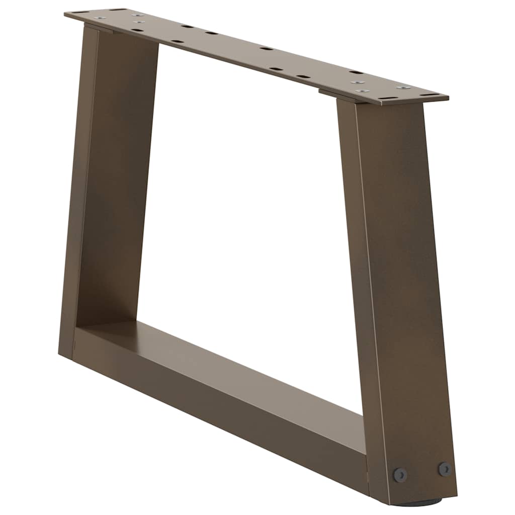 Pieds de table basse en V, 2 pièces, acier naturel, 50 x (30-31,3) cm