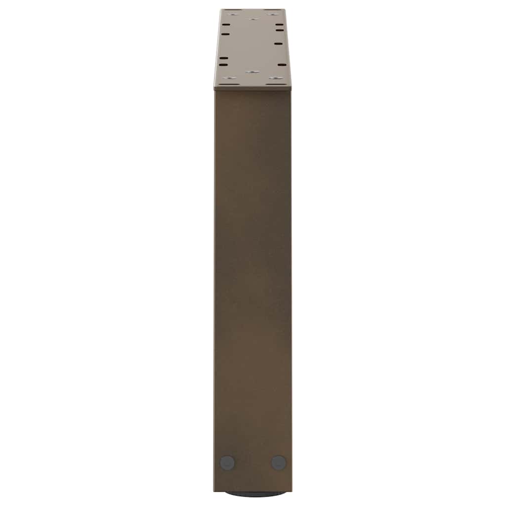 Pieds de table basse en V, 2 pièces, acier naturel, 50 x (30-31,3) cm
