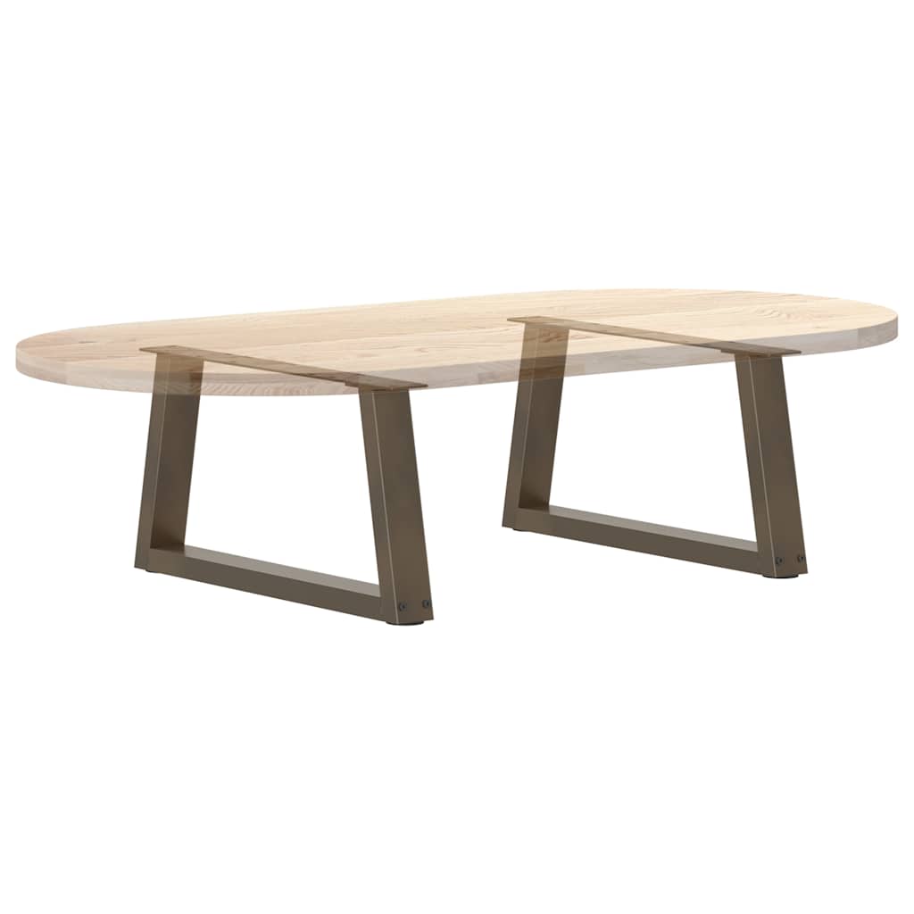 Pieds de table basse en V, 2 pièces, acier naturel, 50 x (30-31,3) cm