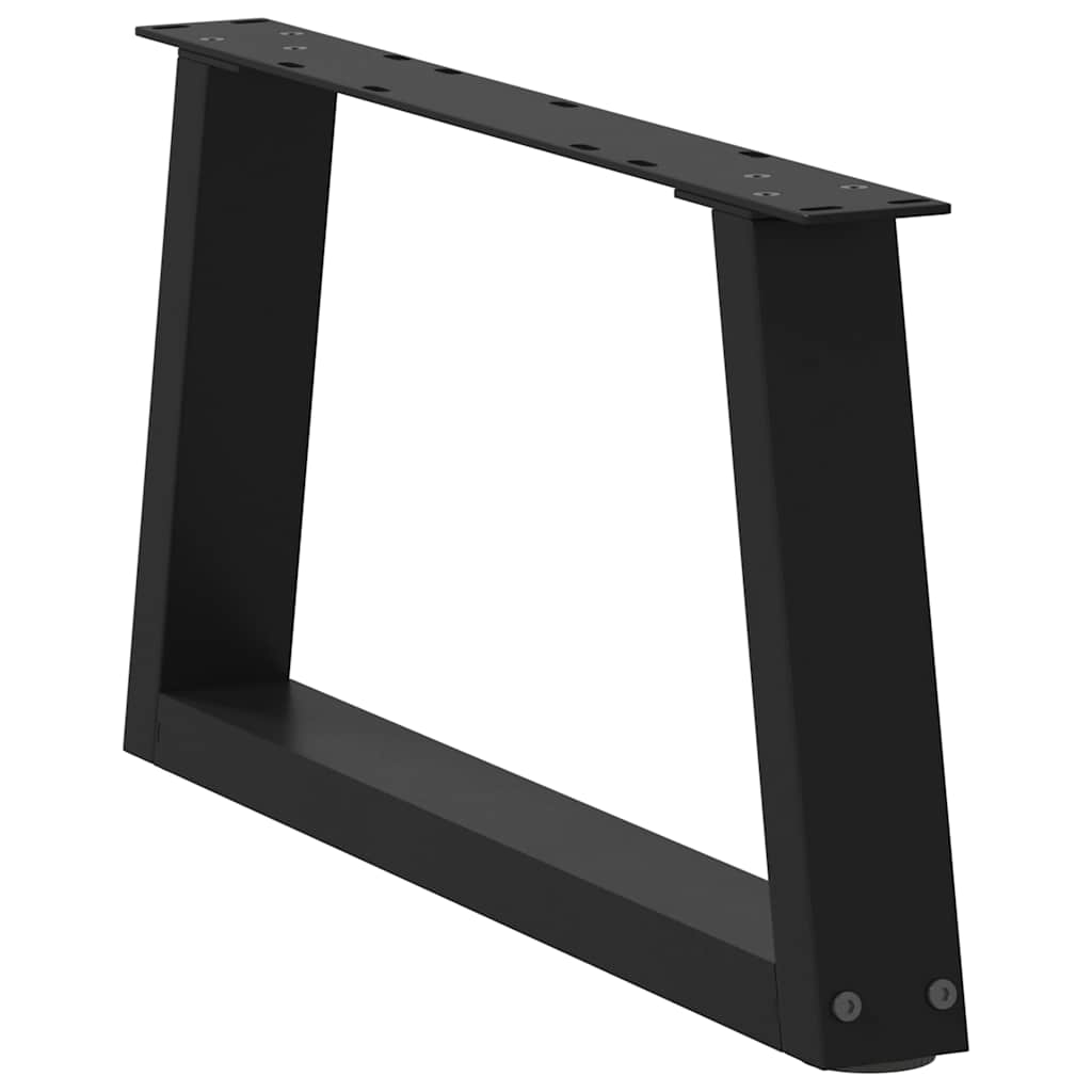Pieds de table basse en V, 2 pièces, noir, 60 x (30-31,3) cm, acier