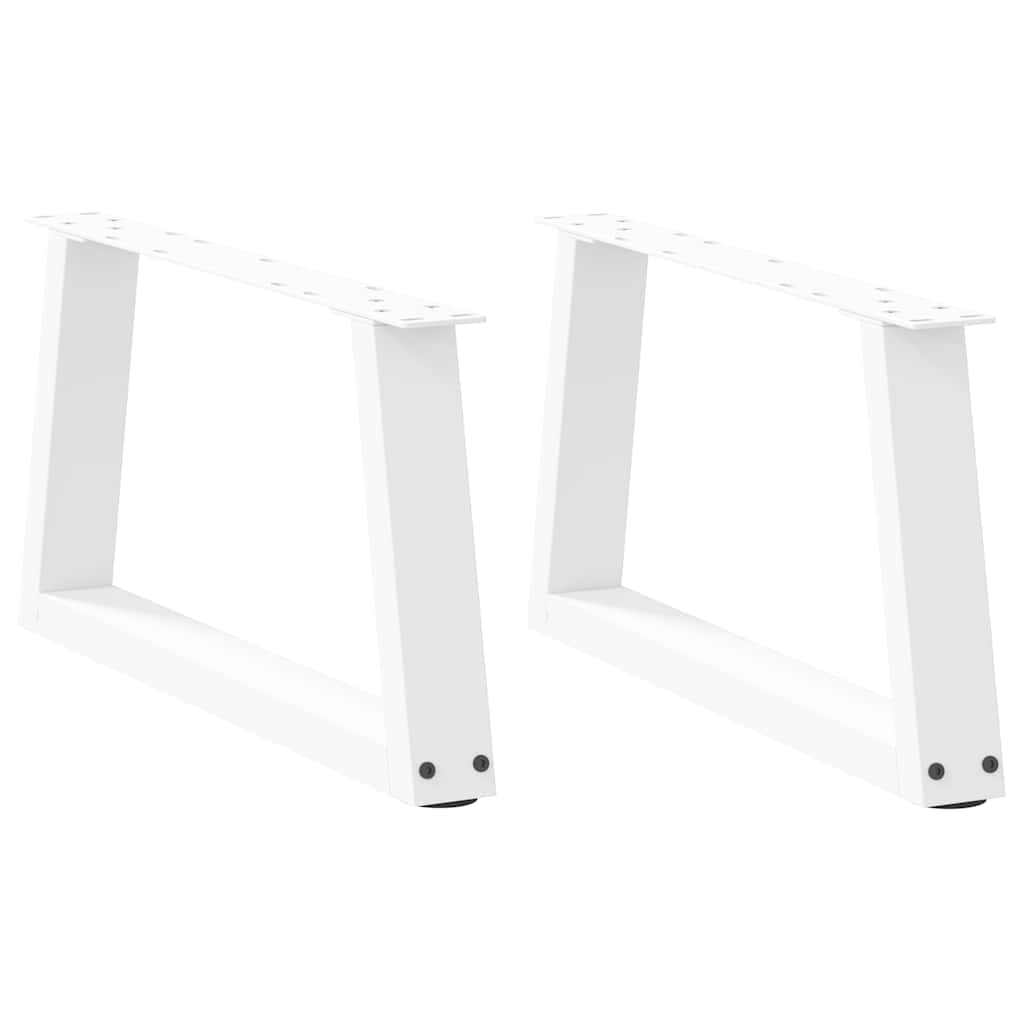Pieds de table basse en V, 2 pièces, blanc, 60 x (30-31,3) cm, acier